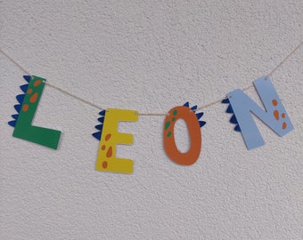 Banner personalizado del nombre del tema Dino, Decoración de inscripción escolar, Primer día de clases, Comienzo de la escuela, guirnalda infantil escolar