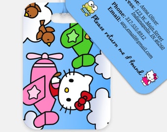 Hello Kitty Luggage Tag | Personalized Airplane Tag | Customized Sanrio Nametag | Address Tag | Cartoon Bag Tag Stocking Stuffer