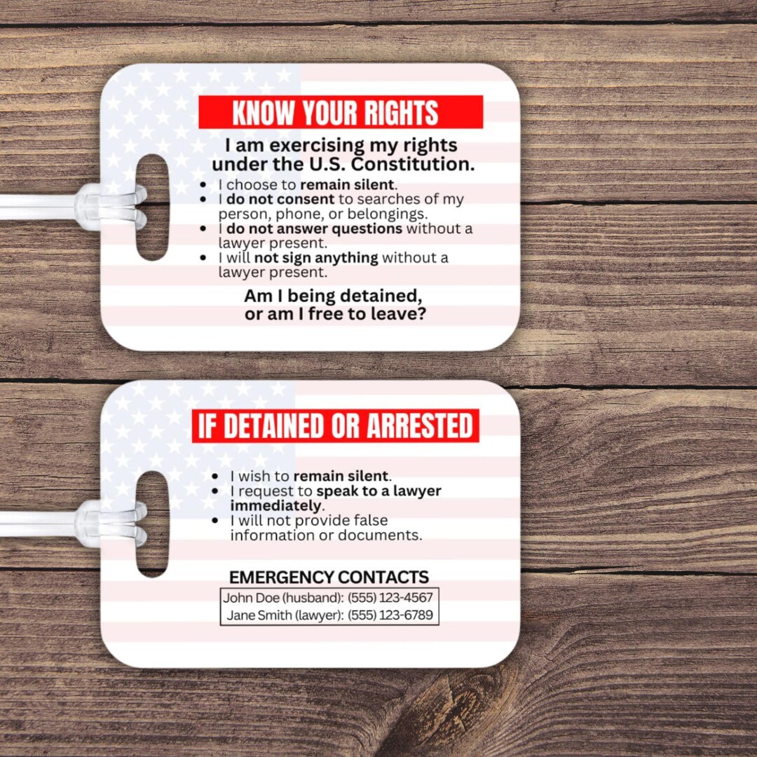 Know Your Rights Card - Constitutional Rights - ICE - Etsy