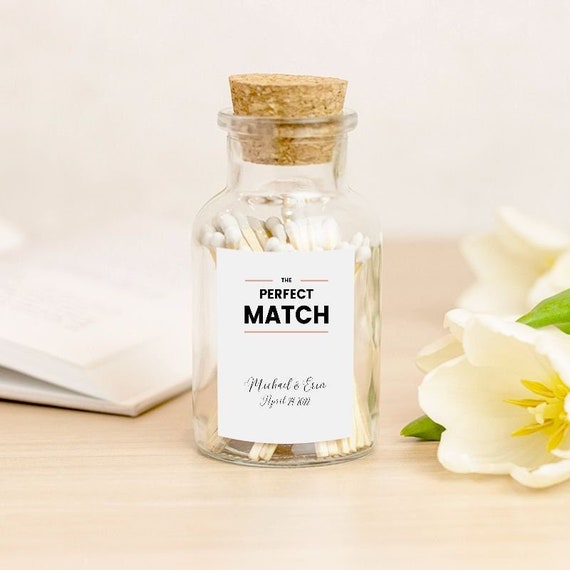 Personalized Wedding Matches Perfect Match Choose Colors Etsy