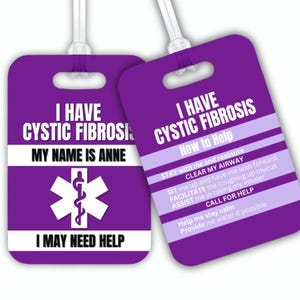 Cystische Fibrosis Alarm Tag | Nothilfekarte | ZF-Warnung | Erste-Hilfe-Anleitung