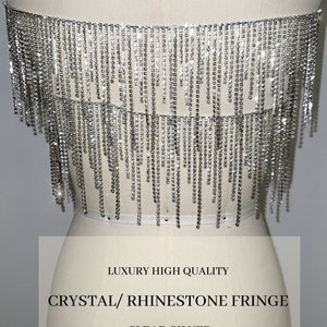 Rhinestone Fringe Trim Yard  Crystal Rhinestone Chain Trimming -  50cm/piece - Aliexpress