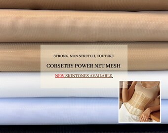 Tissu en maille Corsetry Power net - Doux, Fort, No stretch Net pour Corset/ Corsage - Couture Netting pour robe couture, mariage, robe de bal