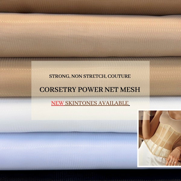 Tissu en maille Corsetry Power net - Doux, Fort, No stretch Net pour Corset/ Corsage - Couture Netting pour robe couture, mariage, robe de bal