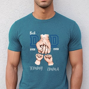 Custom Dad Est Children Names Shirt, Personalized Father&#39;s Day Shirt, New Dad Shirt, Best Dad Shirt, Custom Name Shirt, Gift For Dad