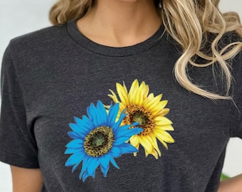 Ukraine Sunflower T-Shirt, Patriotic Ukrainian Pride Tee