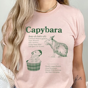Capybara Unisex T-shirt, Vintage Inspired Capybara Shirt, Capybara Retro Gift tshirt, Sience Theme Graphic Tee, Trending Meme Shirt