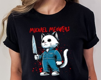Michael Meowers Cat T-Shirt: Funny Halloween Cat Lover Gift