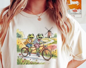 Comfort Colors Retro Frog T-shirt: Cottagecore Librarian Tee