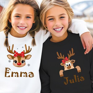 Custom Reindeer Toddler Sweatshirt: Personalized Christmas Kids Hoodie
