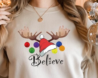 Believe Christmas Sweatshirt, Christmas Believe Shirt Christmas Party Shirt, Christmas Sweatshirt, Christmas Family Shirt,Family Shirts