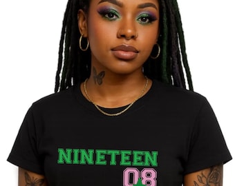 1908 AKA Sorority T-Shirt: Pink & Green HBCU Doctor Gift