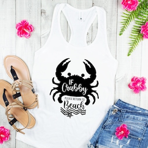 Painted Crabs Tank Top, Crustaceancore Top, Summer Vacation Tank Top, Beach Trip Sea Life Tank, Cute Summer Vacay Tank, Ocean Lover Tank Top