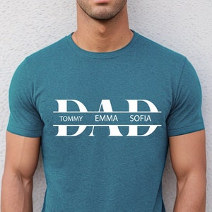 Custom Dad Est Children Names Shirt, Personalized Father&#39;s Day Shirt, New Dad Shirt, Best Dad Shirt, Custom Name Shirt, Gift For Dad