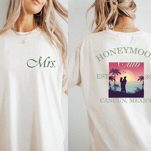 Custom Honeymoon Comfort Colors® T-Shirt: Mr. & Mrs. Matching Newlywed Gift