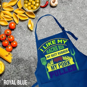 Funny BBQ Apron – Big Racks Butt Rubbed Pork Pulled, Father's Day Gift imagem 4