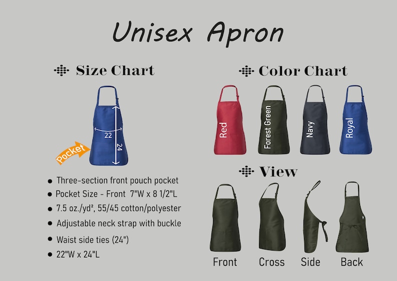 a variety of aprons with different colors