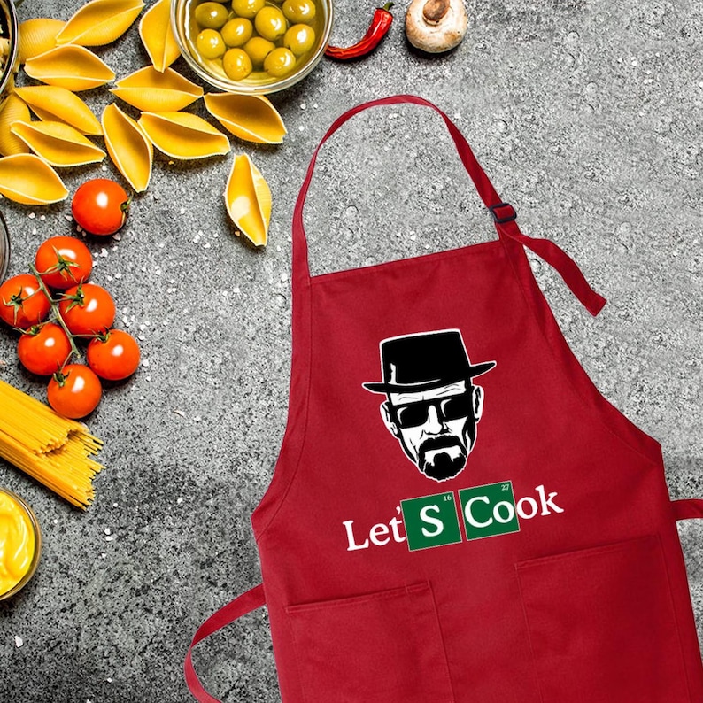 Custom Cook Men's BBQ Apron, Personalized Chef Cooking Gift, Let's Cook Design - Etsy