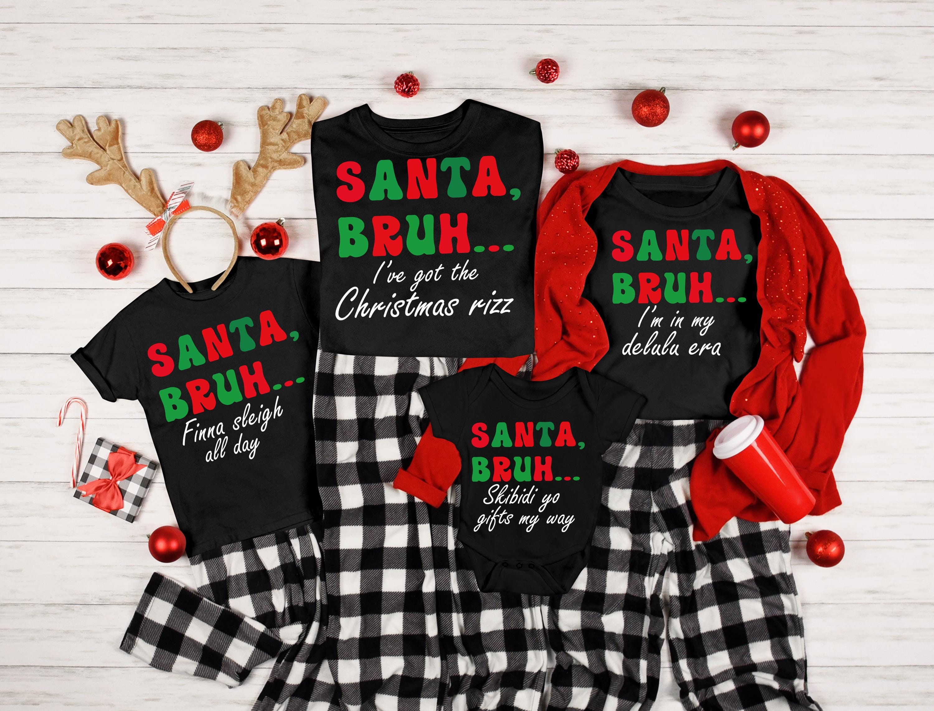 Family Christmas Shirts, Custom Santa Bruh Shirt, Christmas merry, fall crewneck, Funny Christmas Family Shirts, Christmas Teacher Shirts,