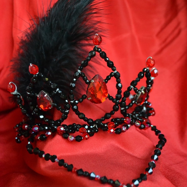 Black Swan Tiara, Ballet Tiara, Professional Tiara, Swan Lake, Cigno Nero, Coroncina, Corona da Balletto