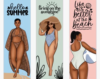Bookmark Set for Readers, Black Women Gifts, Self-Love Gifts for Her, Daily Self Care Affirmations, Summer Time, Gift for Readers