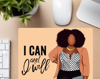 New Office Gift, Mouse Pads for Black Women, Black Women Gifts, Self-Love Gifts for Her, Daily Self Care Affirmations, New Business Gift