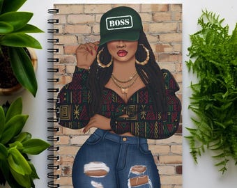 Black Woman Journal | Stylish Curvy Black Girl Fashion Notebook | Urban Graffiti Art | Gift for African American Woman | Pocket Journal