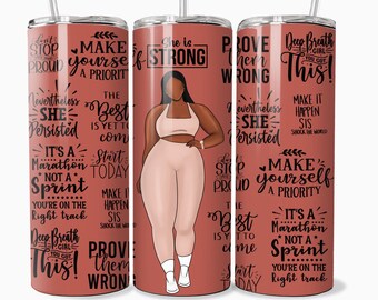 Gobelet fitness femme noire 20 oz gobelet maigre, cadeaux personnalisés pour salle de sport, équipement d'entraînement pour femme, suivi de bouteilles d'eau