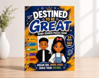 Word Search Puzzles, Fun and Games For Black Kids, Educational Activity Book, Black History & Confidence Building Gift, Gift For Children