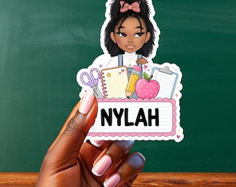 Personalized Stickers, Custom Name Stickers, Motivational Stickers, Die Cut Sticker, Gift for a Black Girls, Kindle Decals, Planner Stickers