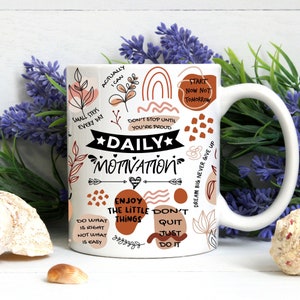Daily Motivation Coffee Cup, African American Gifts, Ceramic Mug, Birthday Gift Ideas, Gifts for Her, Coffee and Tea, Mother&#39;s Day Gift