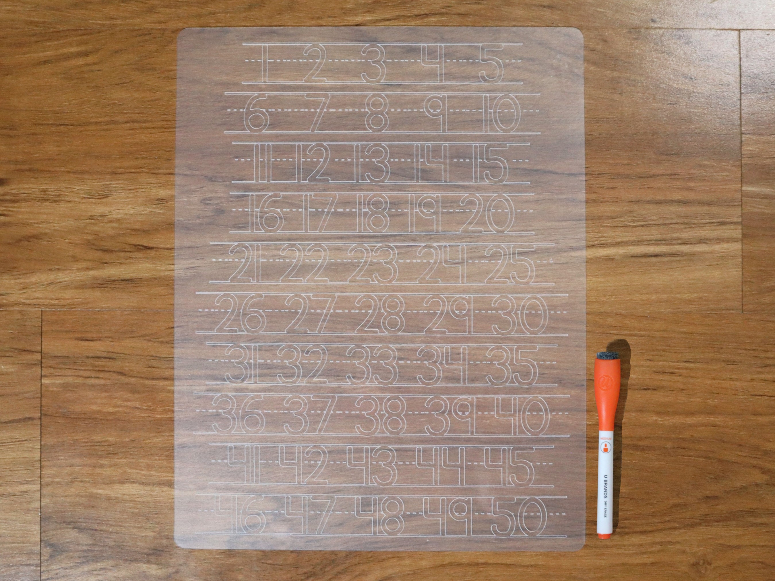 Dryerase Tracing Mats, Tracing Mats, Tracing Board, Number Tracing Mat