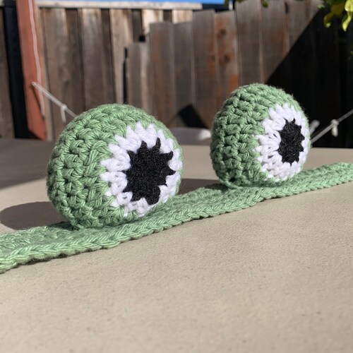 Frog Head Band Crochet Headband Hairband With Ties Hair Etsy