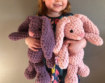 Crochet Bunny/stuffed animal/gift/Easter bunny/blanket yarn