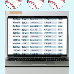 Fill and Print Baseball Softball Little League Schedule/digital Download/ /fillable Pdf/print ...