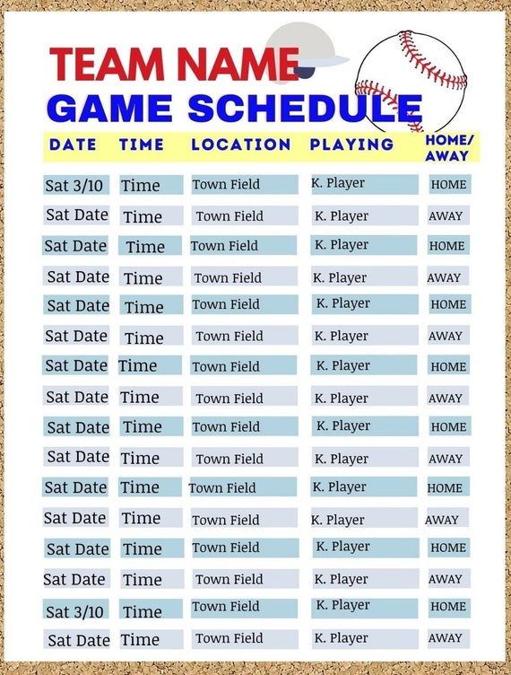 Fill and Print Baseball Softball Little League Etsy Fill and Print Baseball Softball Little League Etsy