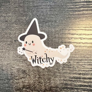 Kawaii Witchy Ghost Halloween Sticker
