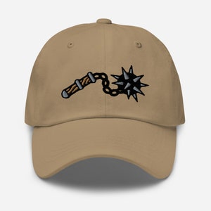 Spiked Ball Embroidered Dad Hat, Adjustable Baseball Hat, Unisex Dad Cap, Tattoo Inspired Clothing, Unique Tattoo Apparel, Tattoo Artist