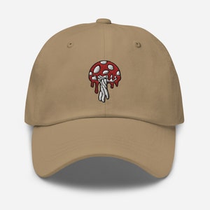 Mushroom Embroidered Dad Hat, Unisex Dad Cap - Multiple Colors