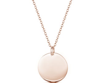 Personalised Disc Pendant Dainty Rose 