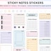 Sticky Notes Digital Sticker Book for Goodnotes Planner Widgets, Notability, Pre-cropped Everyday stickers 