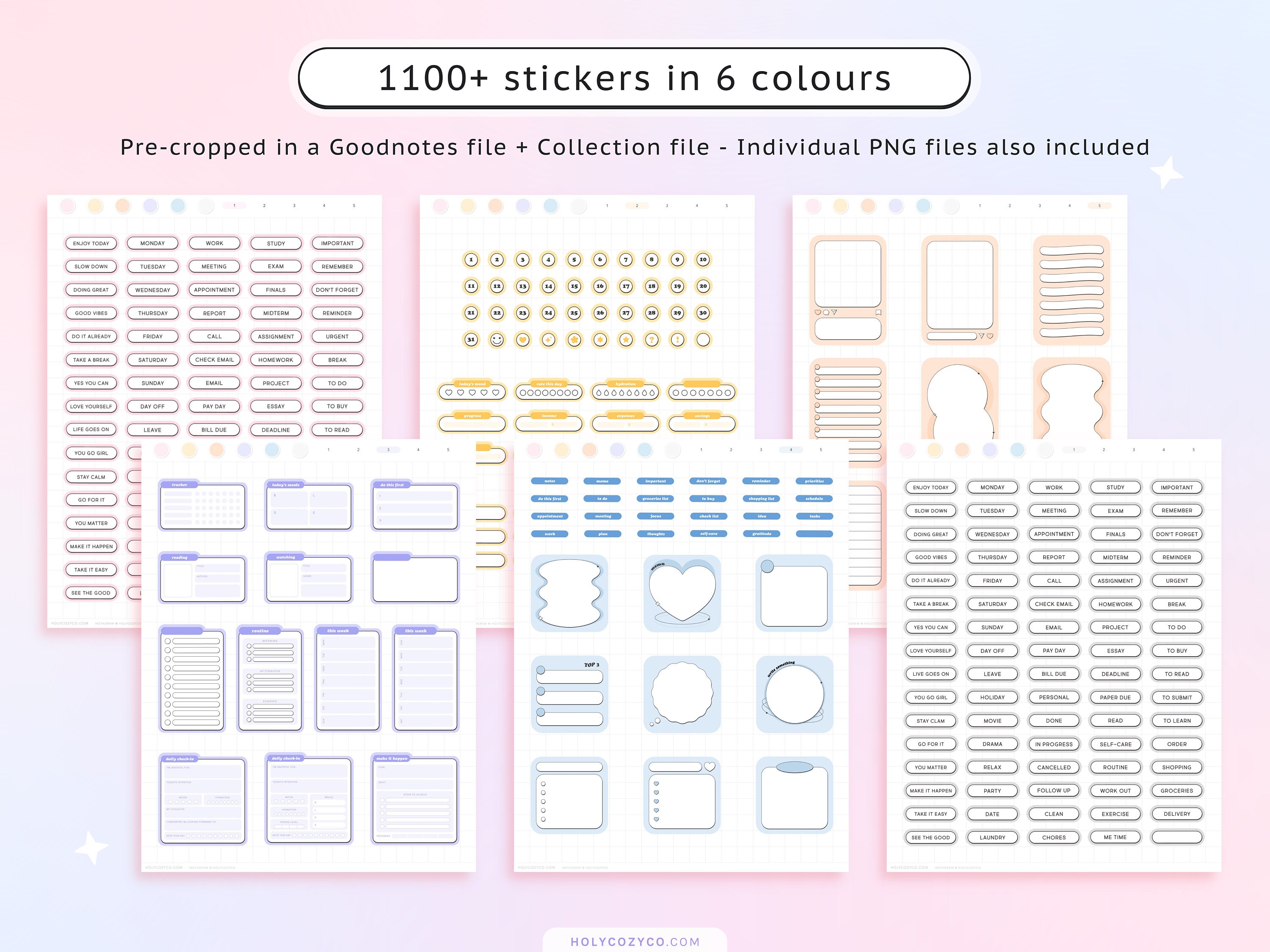 Retro Daily Digital Stickers Goodnotes Sticker Book Digital - Etsy