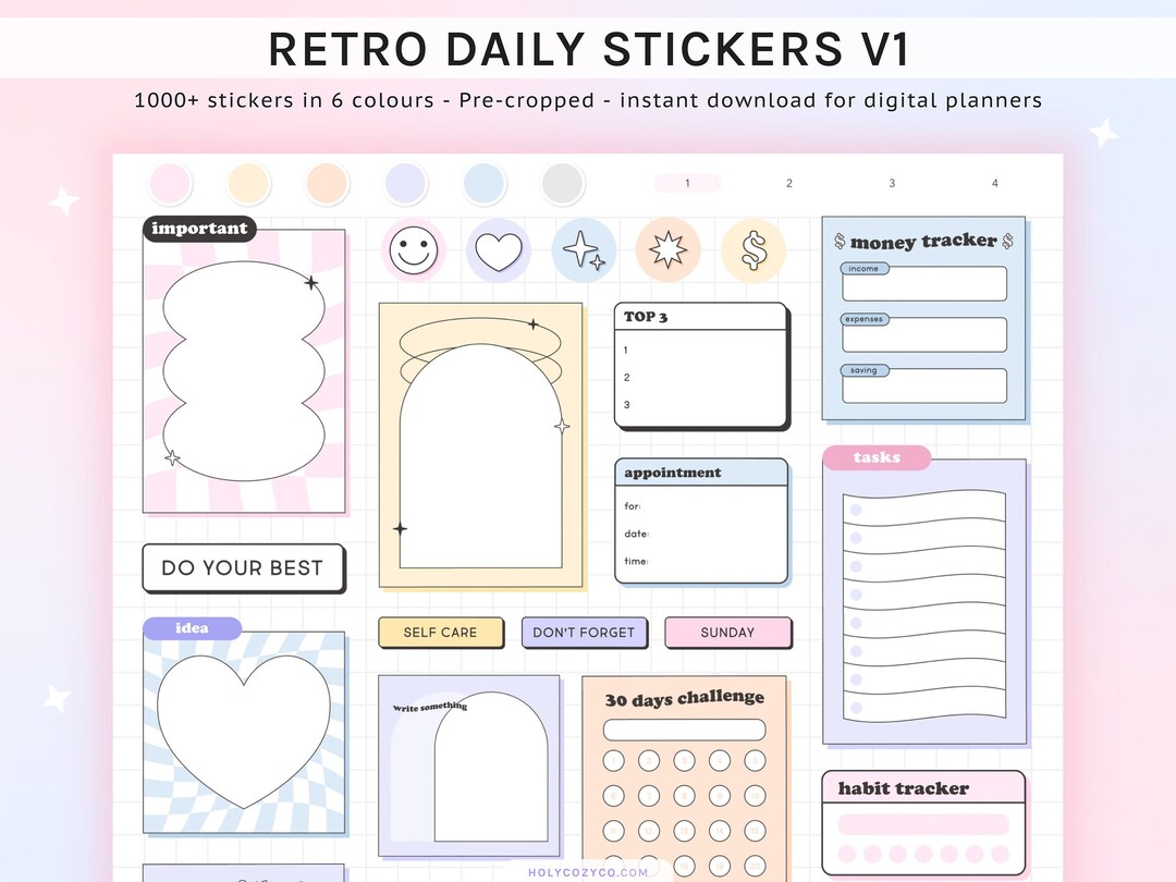 Free Retro vintage stickers : r/GoodNotes