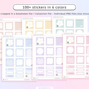 100+ stickers in 6 pastel colors - Pre-Cropped in a GoodNotes file +Collection file - Individual PNG files also included