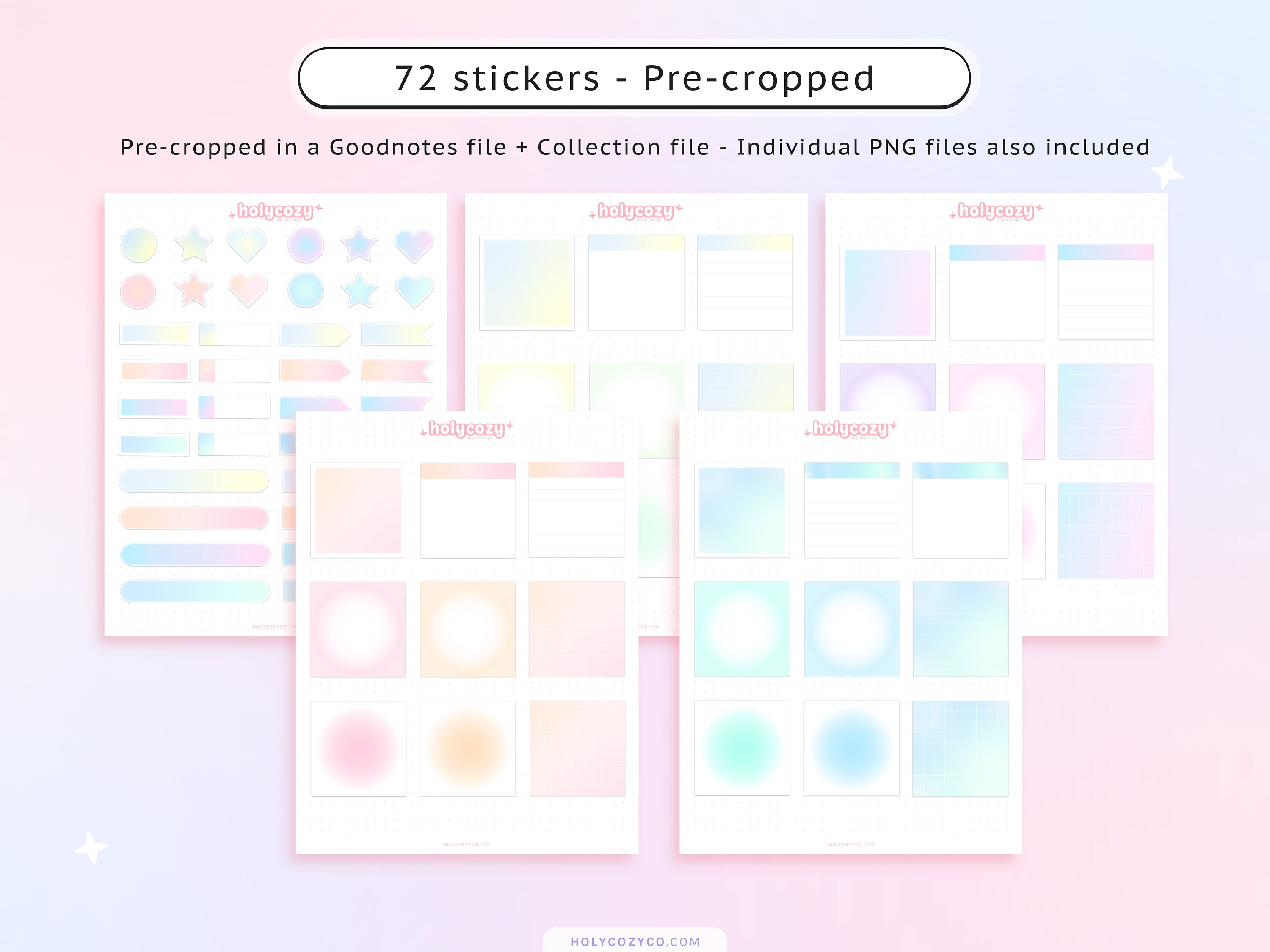 Digital Sticker for Goodnotes Notebook / Planner / Journal , Gradient ...
