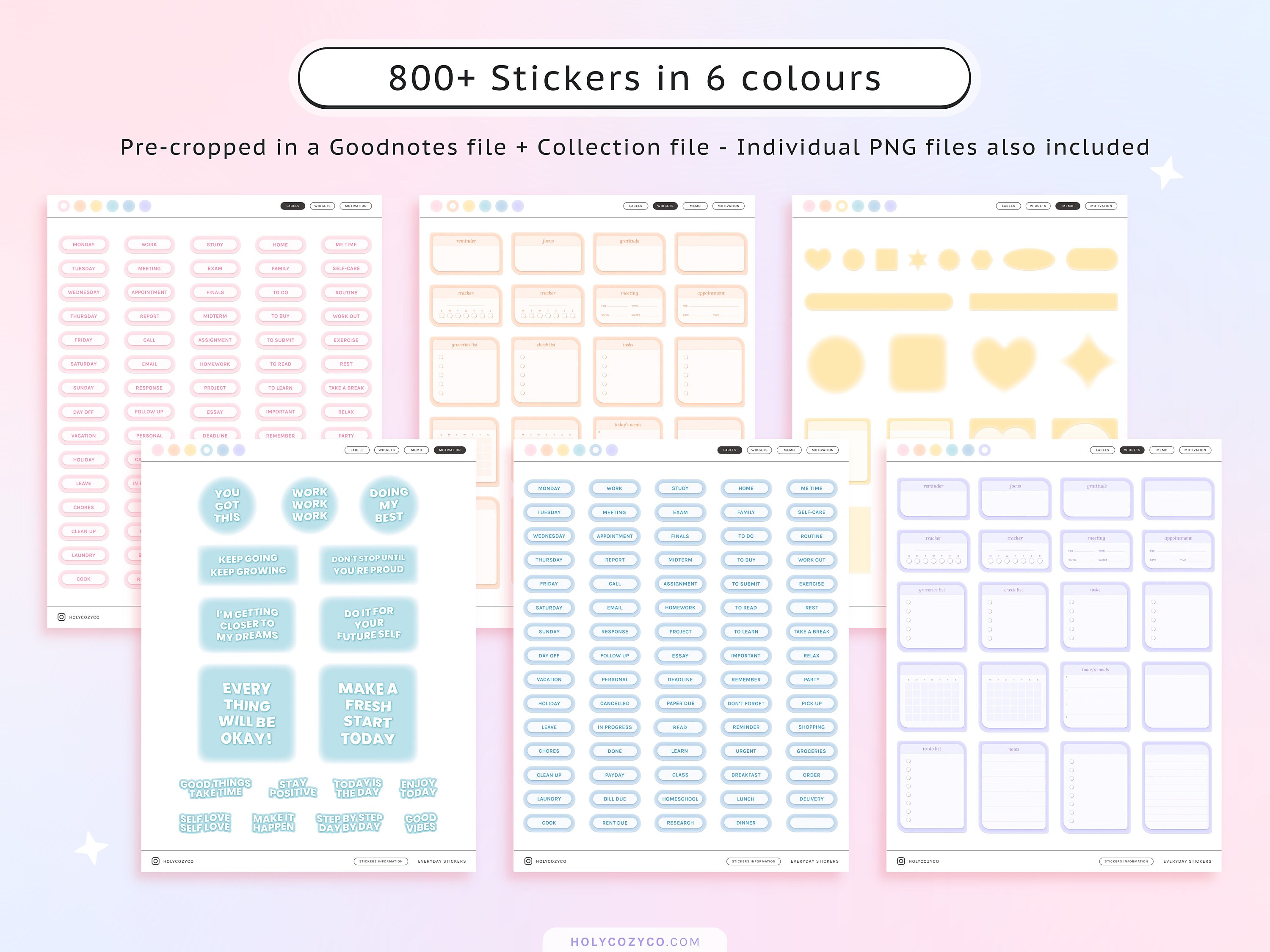 Digital Planner Sticker Book for Goodnotes Planner Widgets, Pre-cropped ...