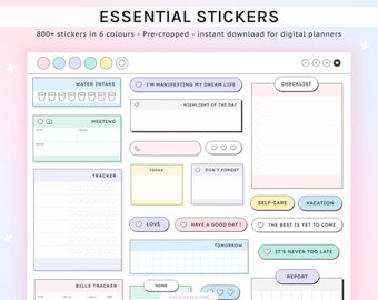 Goodnotes Planner Stickers: 90s Retro Digital Widgets (Digital Download)