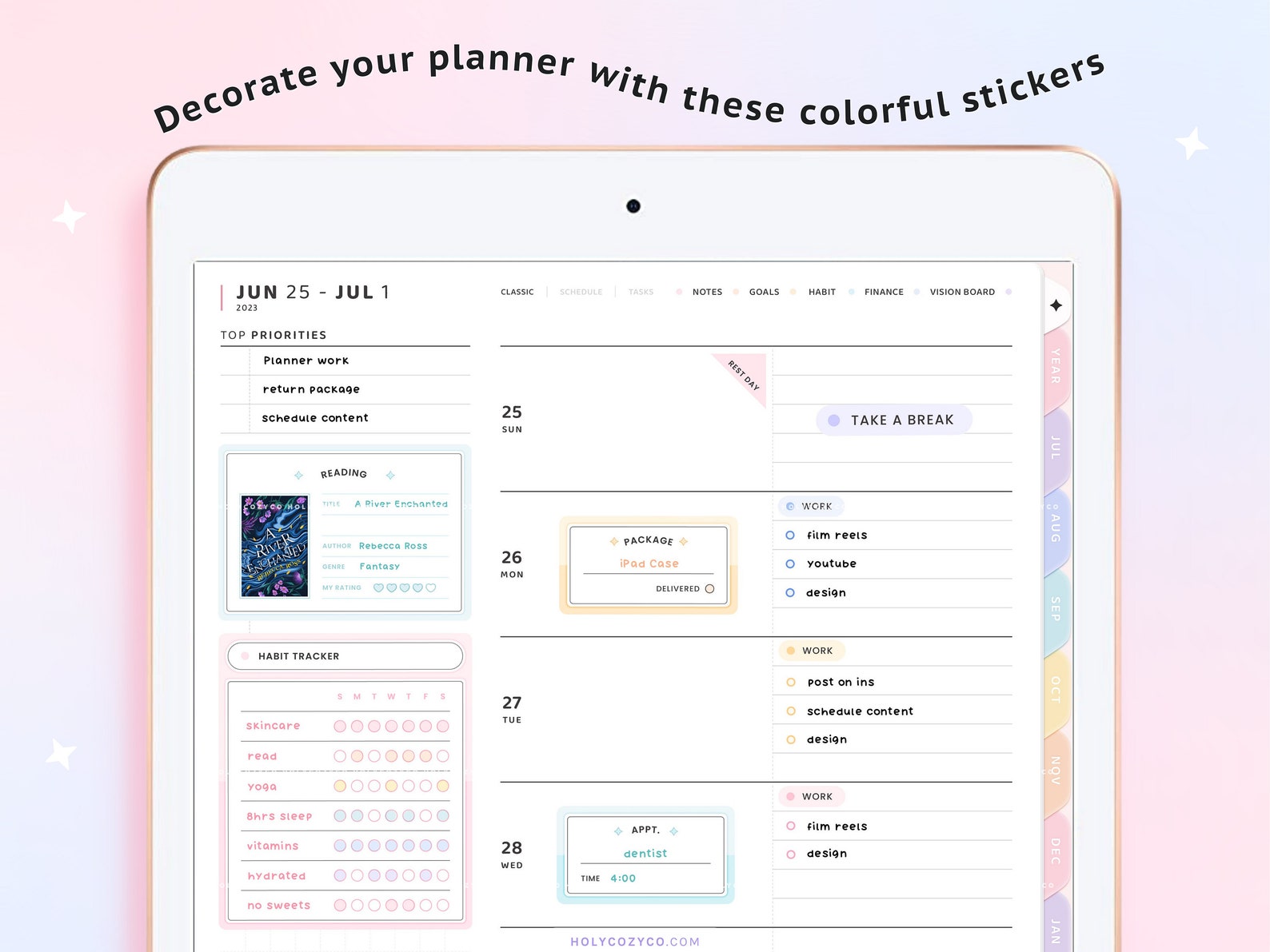 Pastel Rainbow Digital Planner Stickers: Goodnotes Widgets (800+ Pngs ...