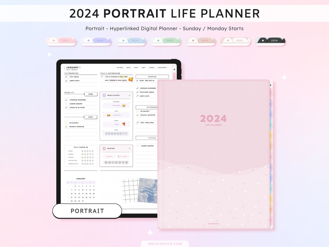 2024 Digital Life Planner for Goodnotes, Notability, Collanote, Etc