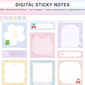 Digital Sticky Notes for Digital Planners / Journal / Note-Taking - GoodNotes, Notability, Noteshelf, CollaNote, Samsung Notes, iPad
